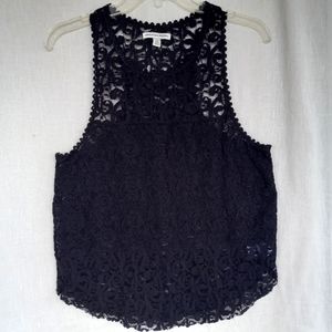 American Eagle Outfitters Black Lace Tank Blouse Petite Small